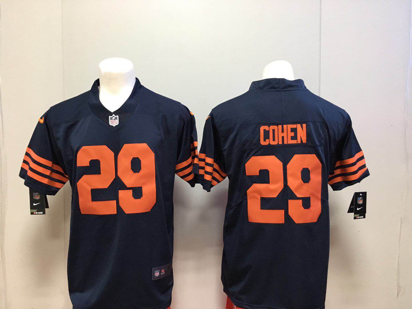 Men Chicago Bears 29 Cohen Blue Orange Nike Vapor Untouchable Limited NFL Jerseys